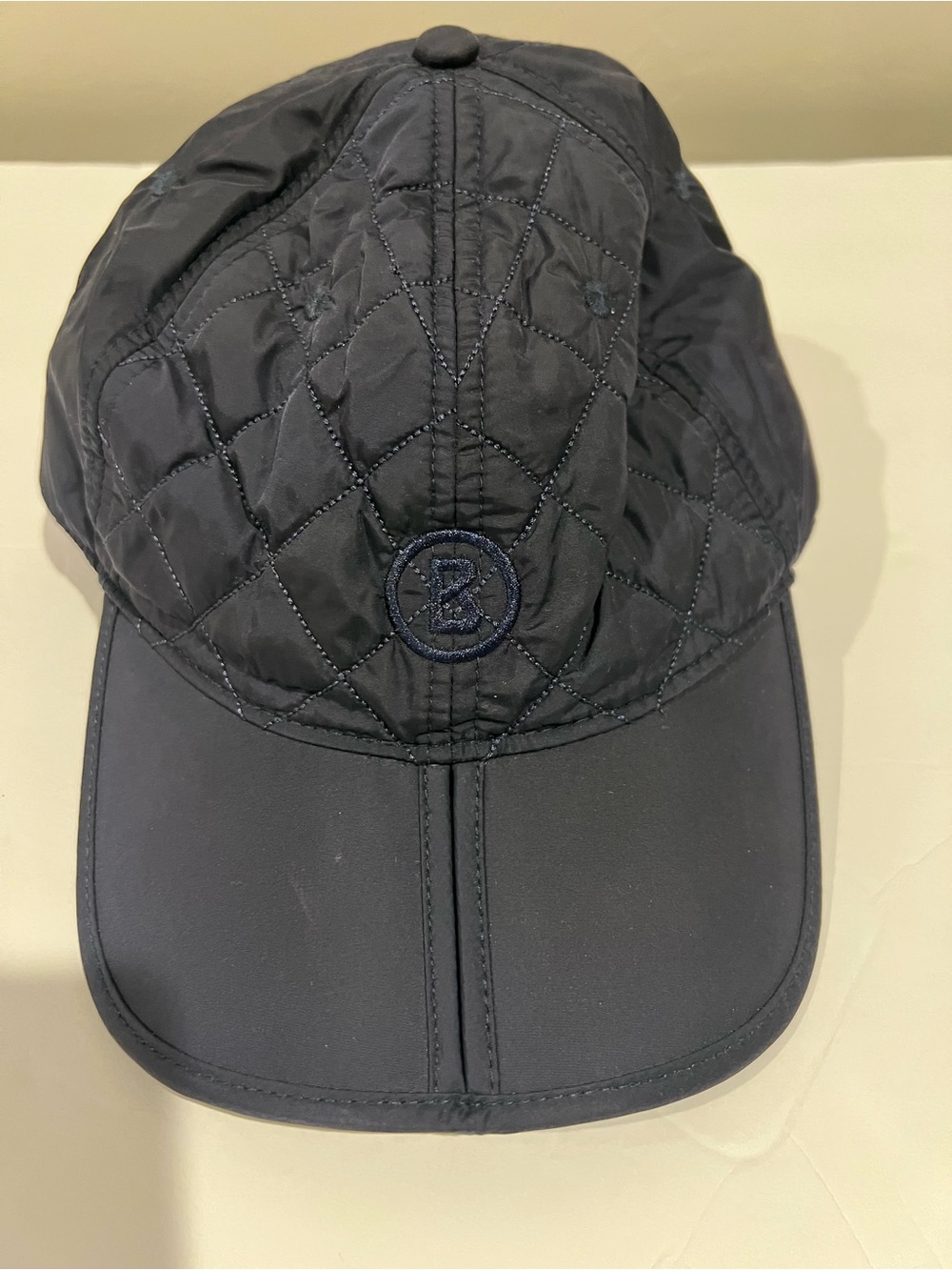 Bogner Black Quilted Baseball Cap with Embroidered B